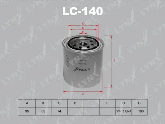 Filtre à huile LYNXAUTO LC-140