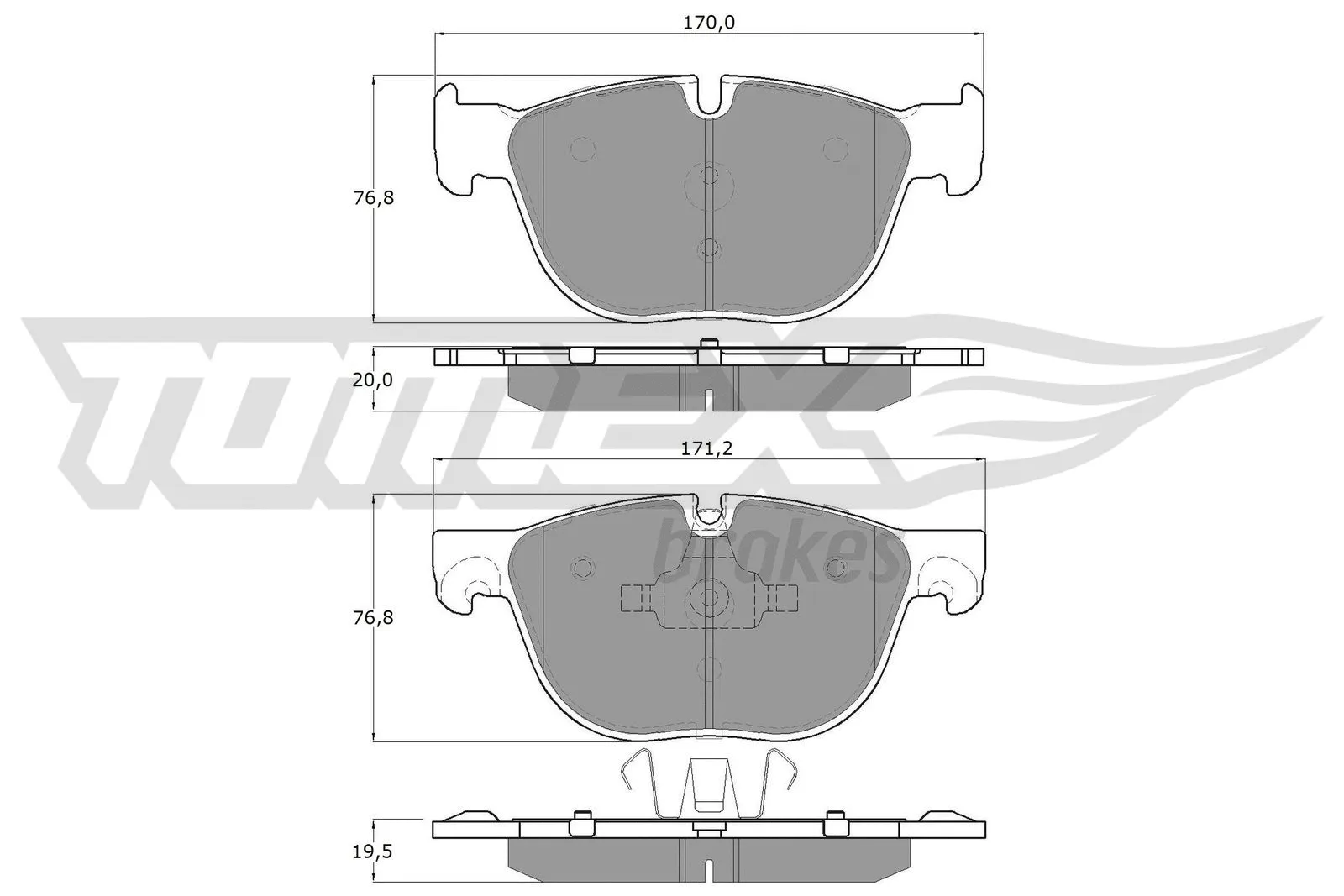 Kit de plaquettes de frein, frein à disque TOMEX Brakes TX 16-68