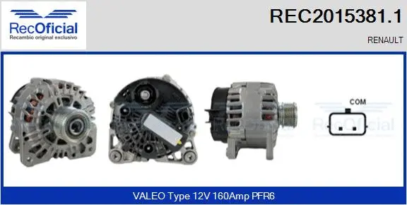 Alternateur RECOFICIAL REC2015381.1