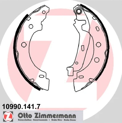 Jeu de mâchoires de frein ZIMMERMANN 10990.141.7