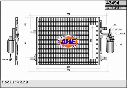Condenseur, climatisation AHE 43494