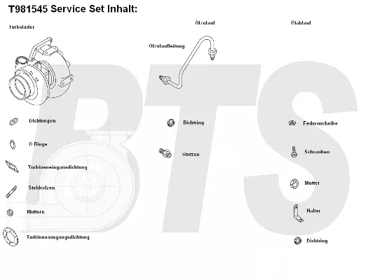 Turbocompresseur, suralimentation BTS Turbo T981545