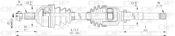Arbre de transmission OPEN PARTS DRS6403.00