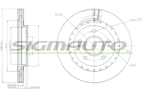 Disque de frein SIGMAUTO DBB399V