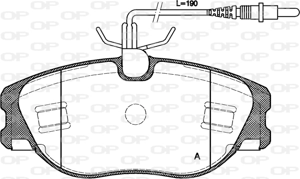 Kit de plaquettes de frein, frein à disque OPEN PARTS BPA0305.44
