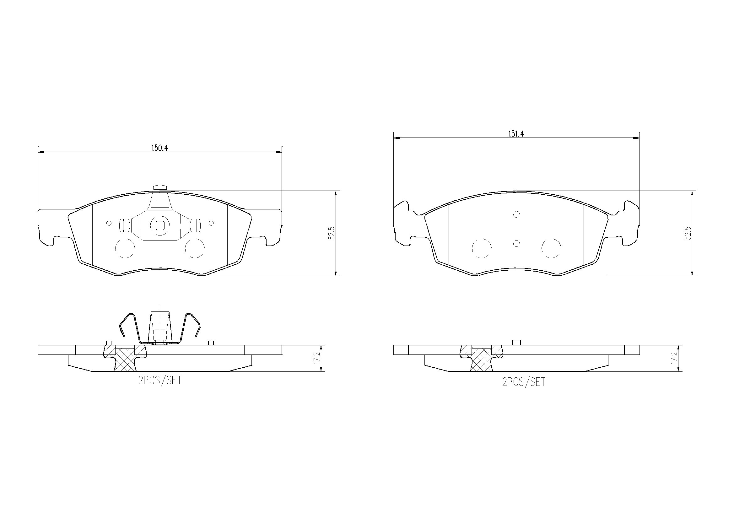 Kit de plaquettes de frein, frein à disque BREMBO P 18 048