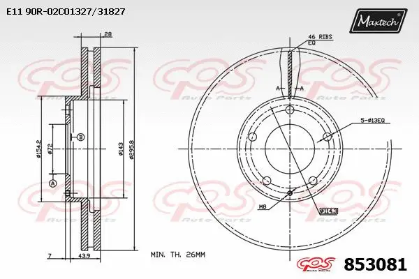 Disque de frein MAXTECH 853081