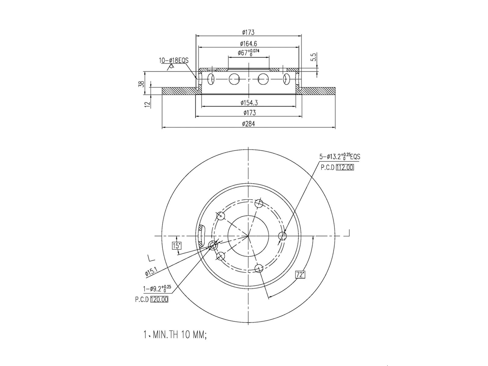 Disque de frein A.Z. Meisterteile AZMT-44-024-1465