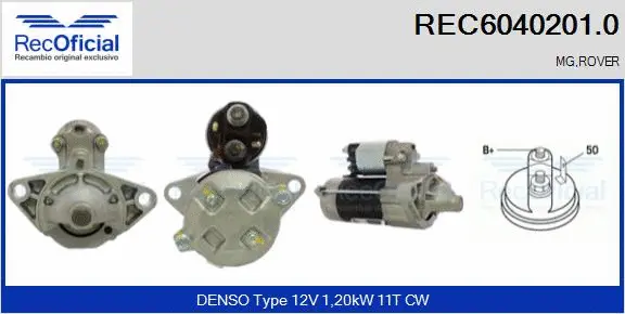 Démarreur RECOFICIAL REC6040201.0