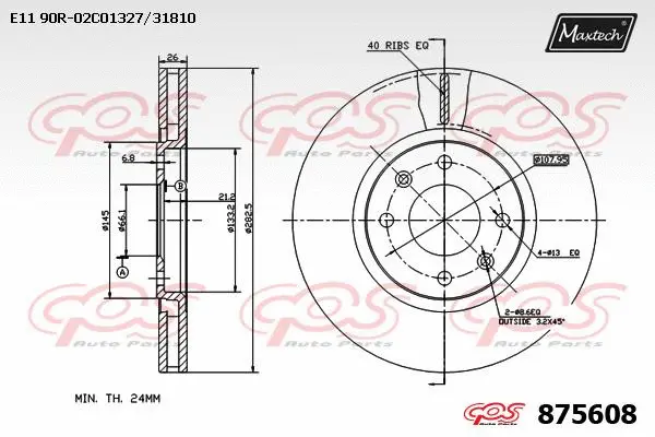 Disque de frein MAXTECH 875608