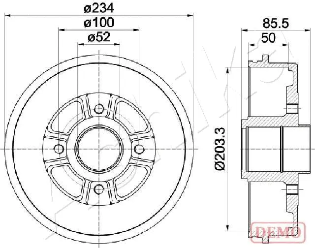 Tambour de frein ASHIKA 56-00-0702C
