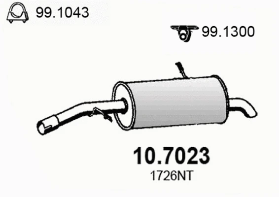 Silencieux arrière ASSO 10.7023
