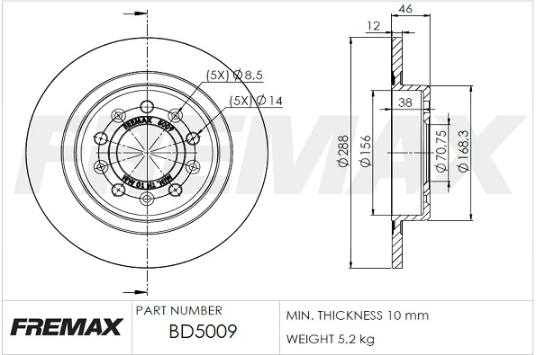 Disque de frein FREMAX BD-5009