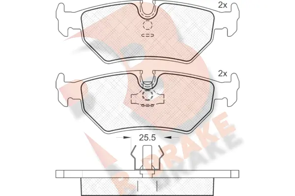 Kit de plaquettes de frein, frein à disque R BRAKE RB1214