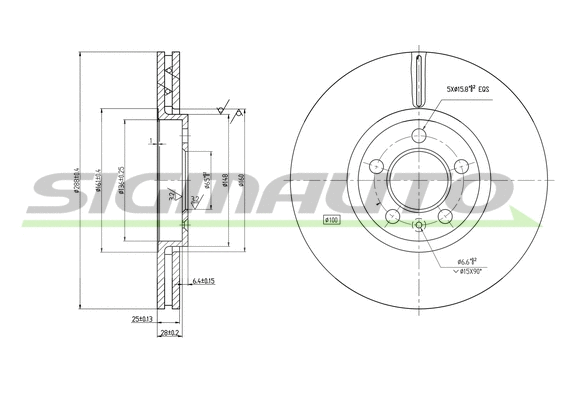 Disque de frein SIGMAUTO DBB221V