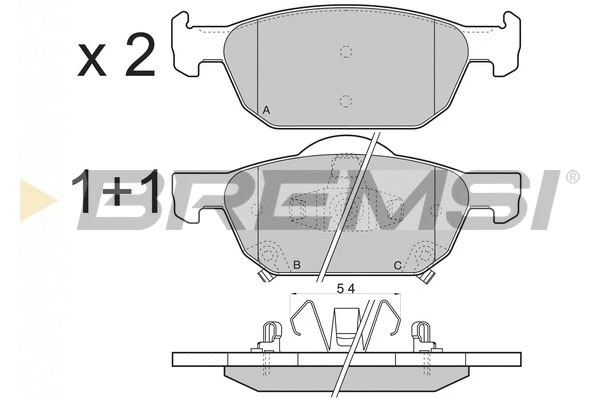 Kit de plaquettes de frein, frein à disque BREMSI BP3369