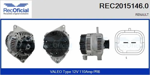 Alternateur RECOFICIAL REC2015146.0
