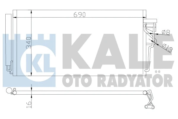 Condenseur, climatisation KALE OTO RADYATÖR 387300