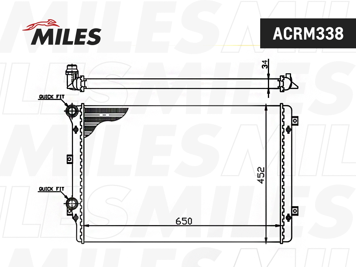 Radiateur, refroidissement du moteur MILES ACRM338