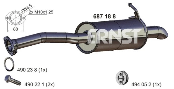 Silencieux arrière ERNST 687188