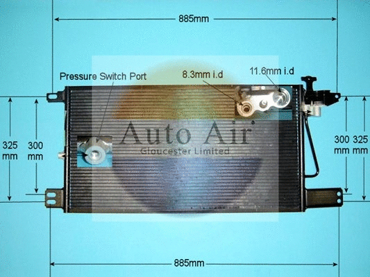 Condenseur, climatisation AUTO AIR GLOUCESTER 16-9009