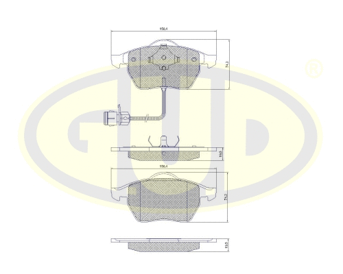 Kit de plaquettes de frein, frein à disque G.U.D. GBP880137