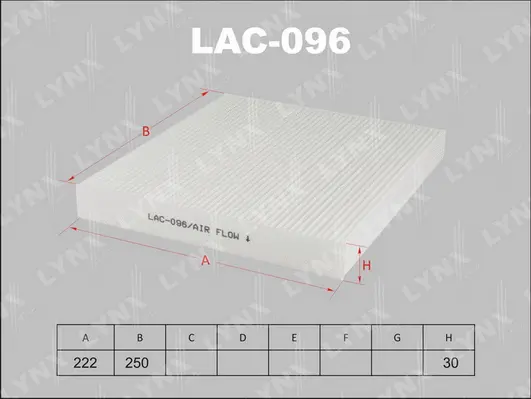 Filtre, air de l'habitacle LYNXAUTO LAC-096