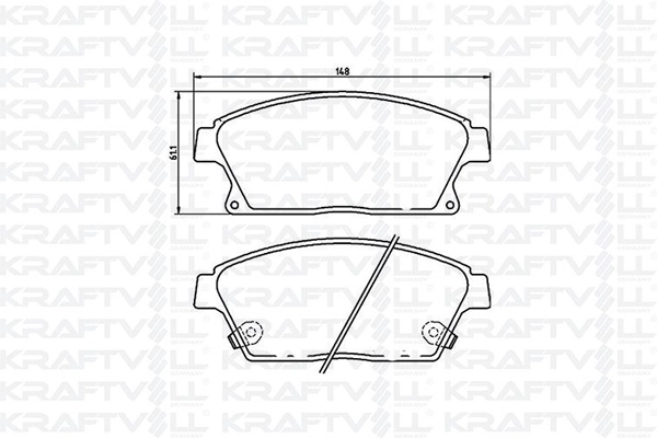 Kit de plaquettes de frein, frein à disque KRAFTVOLL GERMANY 07010057