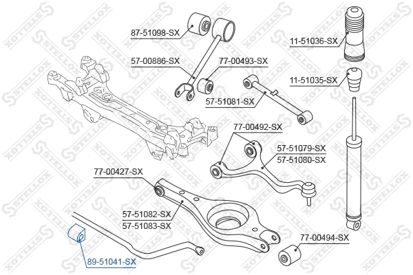 Suspension, stabilisateur STELLOX 89-51041-SX