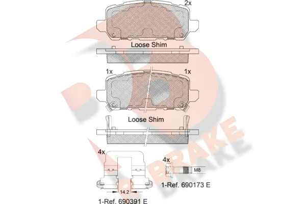 Kit de plaquettes de frein, frein à disque R BRAKE RB2312