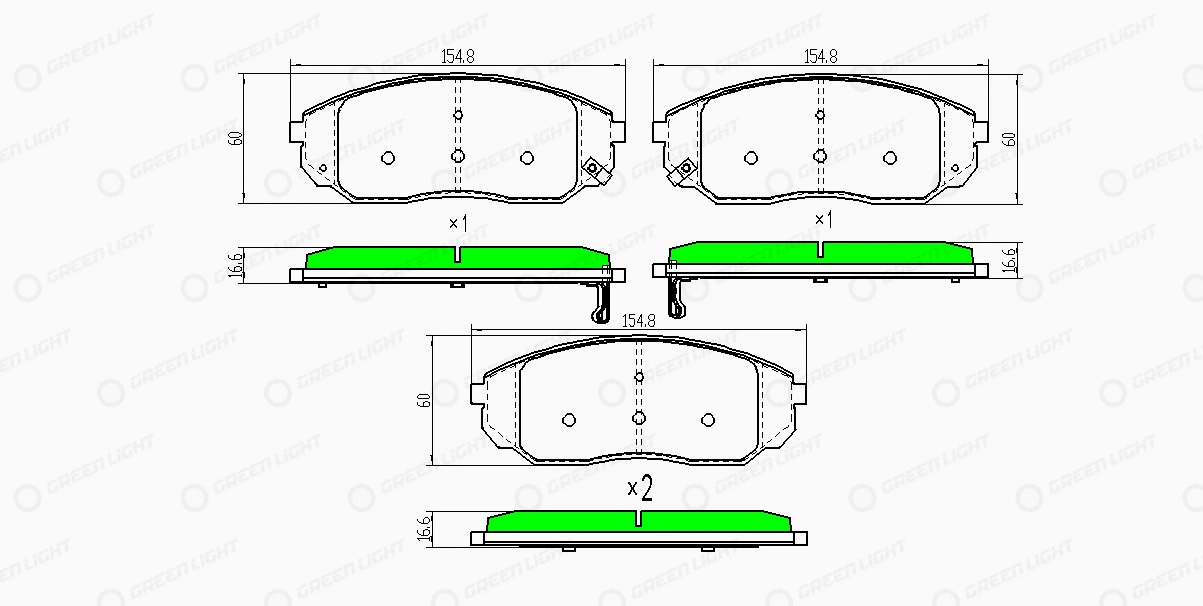 Kit de plaquettes de frein, frein à disque Automotive Adriado GLBP0289