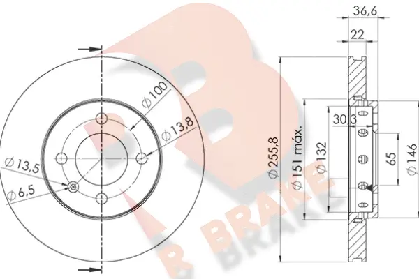 Disque de frein R BRAKE 78RBD29614