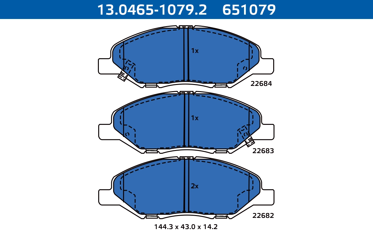Kit de plaquettes de frein, frein à disque ATE-APAC 13.0465-1079.2