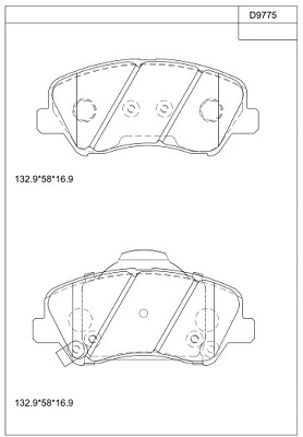 Kit de plaquettes de frein, frein à disque ASIMCO KD9775