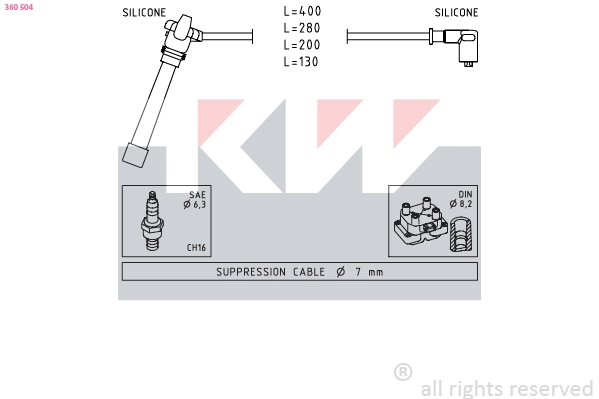 Kit de câbles d'allumage KW 360 504
