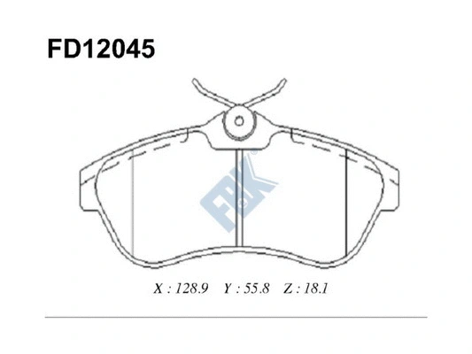 Kit de plaquettes de frein, frein à disque FBK FD12045