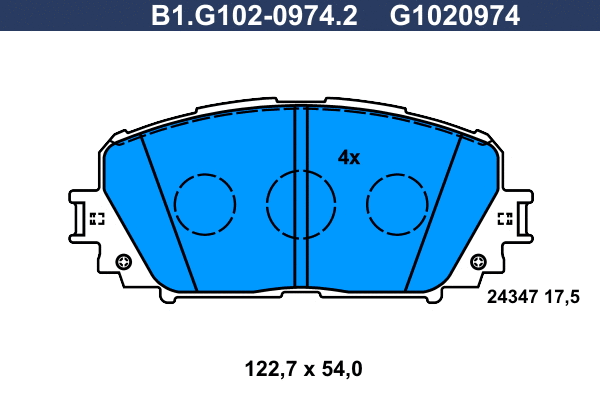 Kit de plaquettes de frein, frein à disque GALFER B1.G102-0974.2
