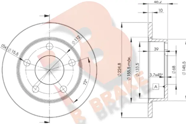 Disque de frein R BRAKE 78RBD23634