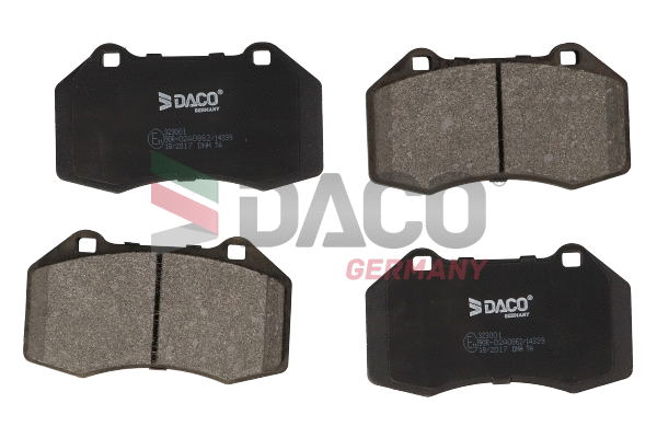 Kit de plaquettes de frein, frein à disque DACO Germany 323001