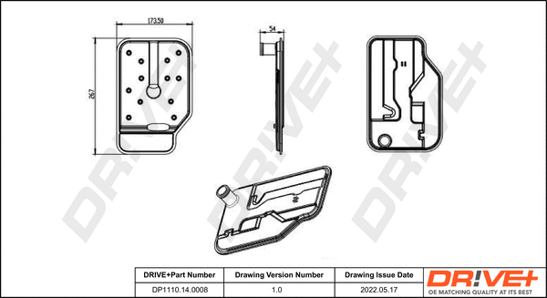 Kit de filtre hydraulique, boîte automatique Dr!ve+ DP1110.14.0008