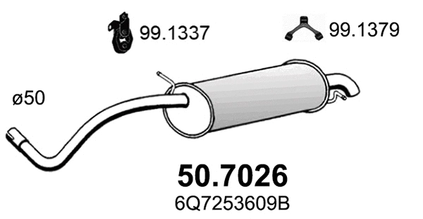 Silencieux arrière ASSO 50.7026