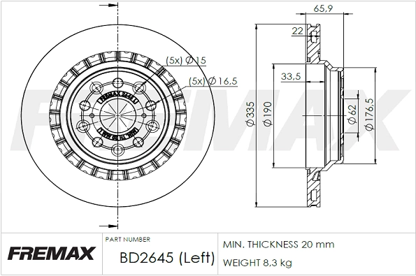 Disque de frein FREMAX BD-2645