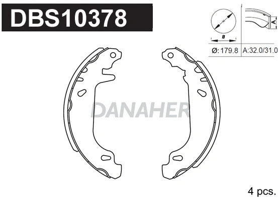 Jeu de mâchoires de frein DANAHER DBS10378
