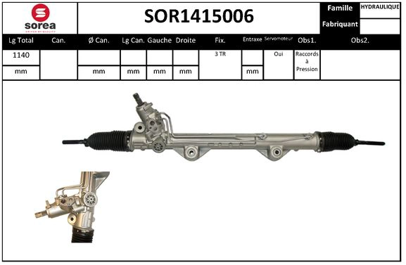 Crémaillère de direction SNRA SOR1415006