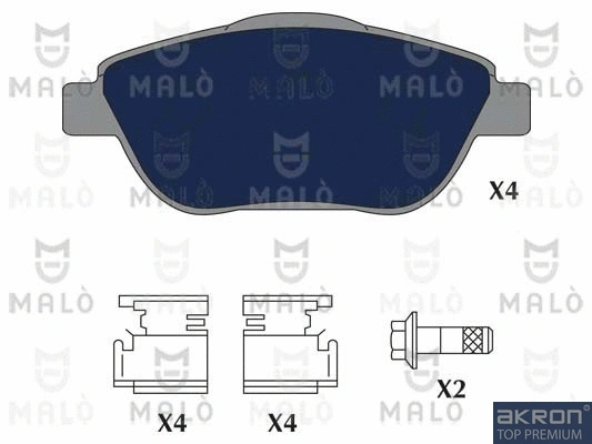 Kit de plaquettes de frein, frein à disque AKRON-MALÒ 1051207