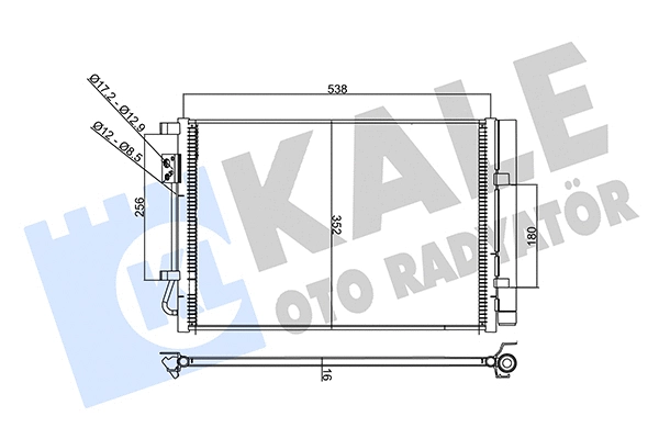 Condenseur, climatisation KALE OTO RADYATÖR 358235