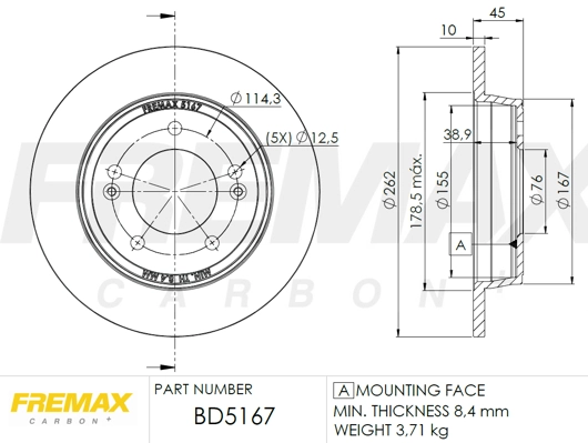 Disque de frein FREMAX BD-5167