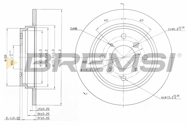 Disque de frein BREMSI CD6512S