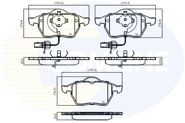 Kit de plaquettes de frein, frein à disque COMLINE CBP11025