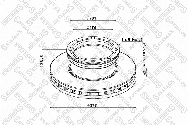 Disque de frein STELLOX 85-00701-SX